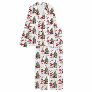 Oops I Got Another Tree Funny Christmas Goose Satin Pajama Set