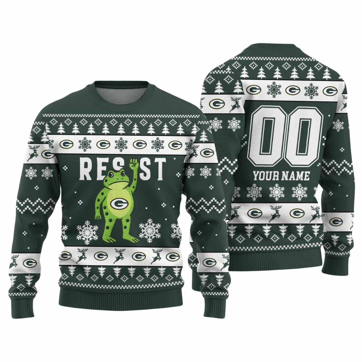 Packers Portland Frog Resist Ugly Christmas Sweater Packers Portland Frog Resist Ugly Christmas Sweater
