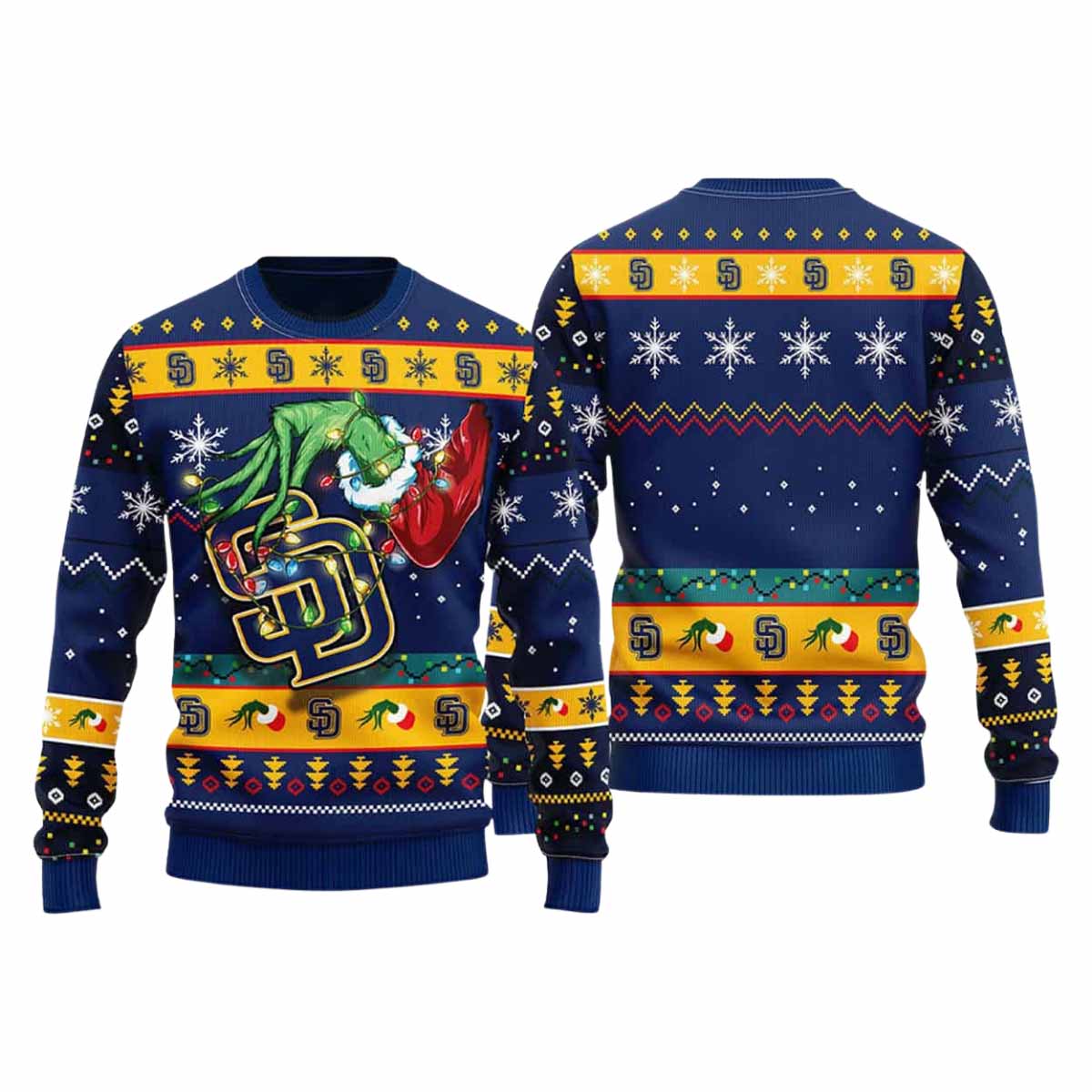 Padres Grnch Hand Ugly Christmas Sweater Padres Grnch Hand Ugly Christmas Sweater
