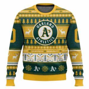 Personalized Athletics Baseball 2025 Ugly Christmas Sweater Personalized Athletics Baseball 2025 Ugly Christmas Sweater