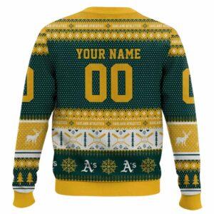 Personalized Athletics Baseball 2025 Ugly Christmas Sweater 1 Personalized Athletics Baseball 2025 Ugly Christmas Sweater