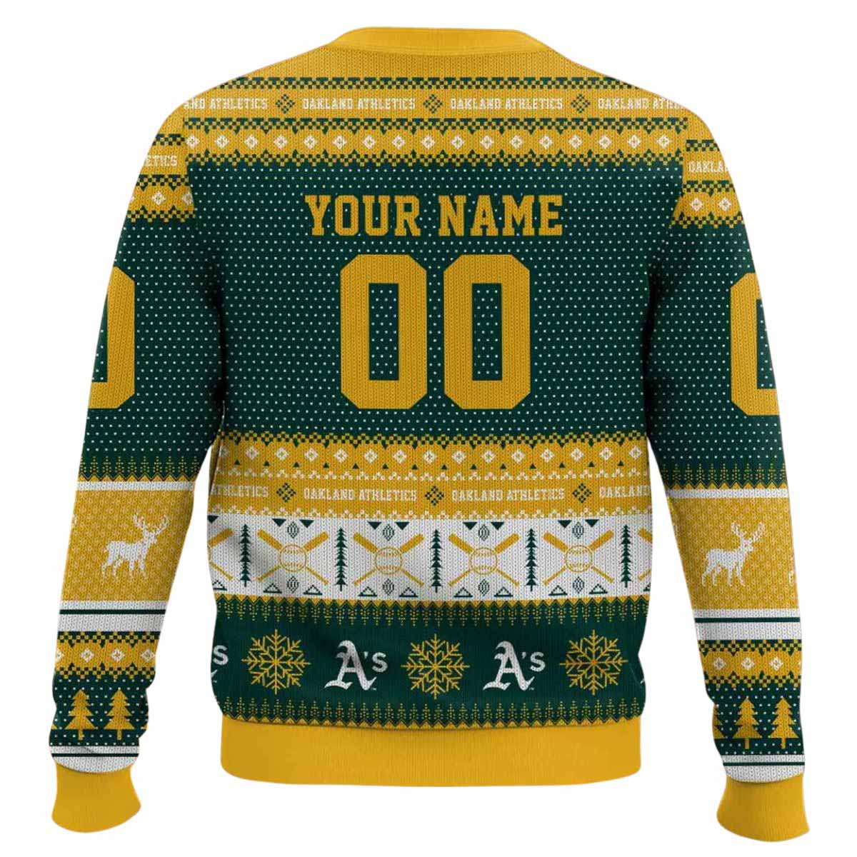 Personalized Athletics Baseball 2025 Ugly Christmas Sweater Personalized Athletics Baseball 2025 Ugly Christmas Sweater