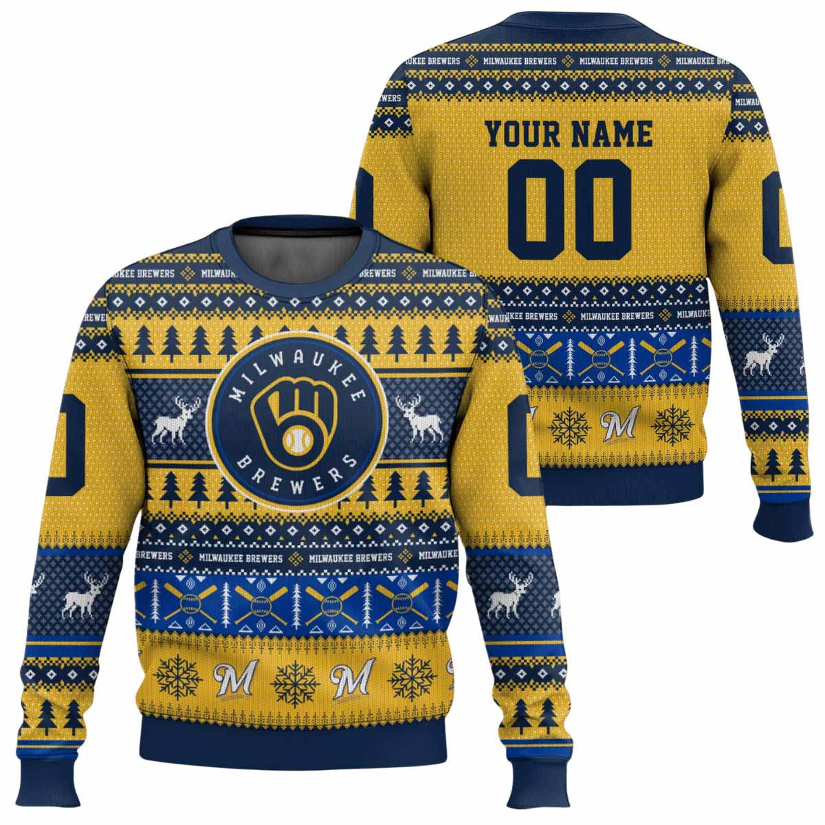 Personalized Brewers Baseball 2025 Ugly Christmas Sweater Personalized Brewers Baseball 2025 Ugly Christmas Sweater
