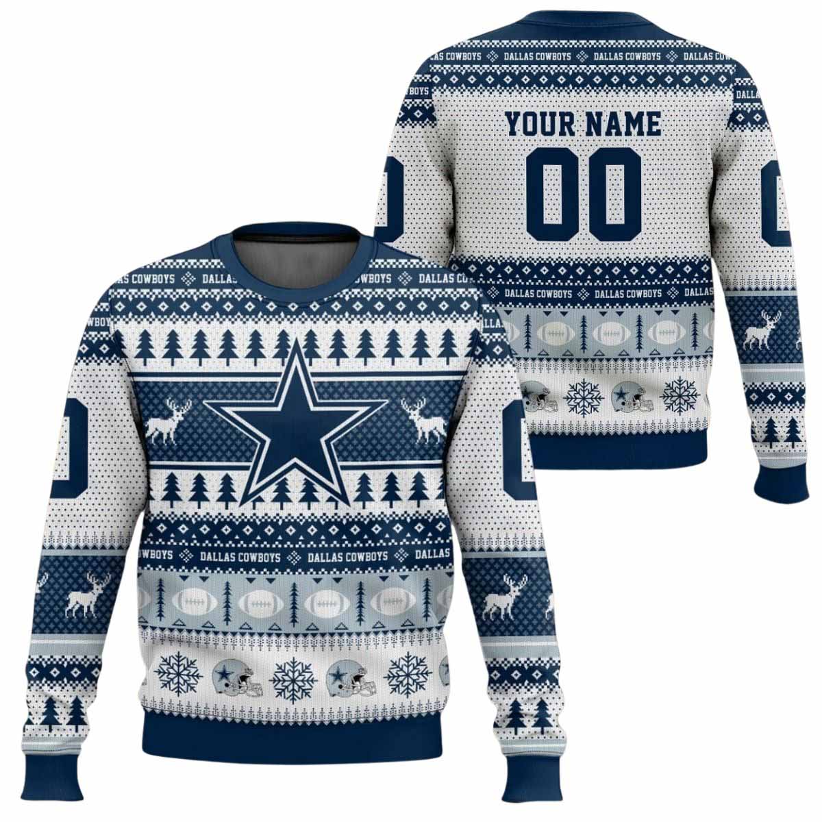 Personalized Cowboys Football 2025 Ugly Christmas Sweater Personalized Cowboys Football 2025 Ugly Christmas Sweater