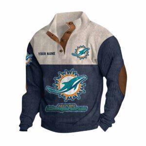 Personalized Dolphins Stand-Up Collar Sweatshirt Personalized Dolphins Stand-Up Collar Sweatshirt