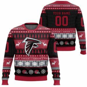 Personalized Falcons Football 2025 Ugly Christmas Sweater