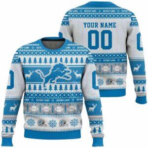 Personalized Lions Football 2025 Ugly Christmas Sweater Personalized Lions Football 2025 Ugly Christmas Sweater