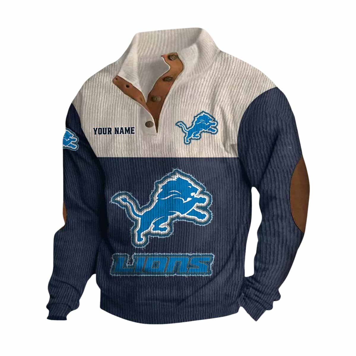 Personalized Lions Stand Up Collar Sweatshirt Personalized Lions Stand-Up Collar Sweatshirt