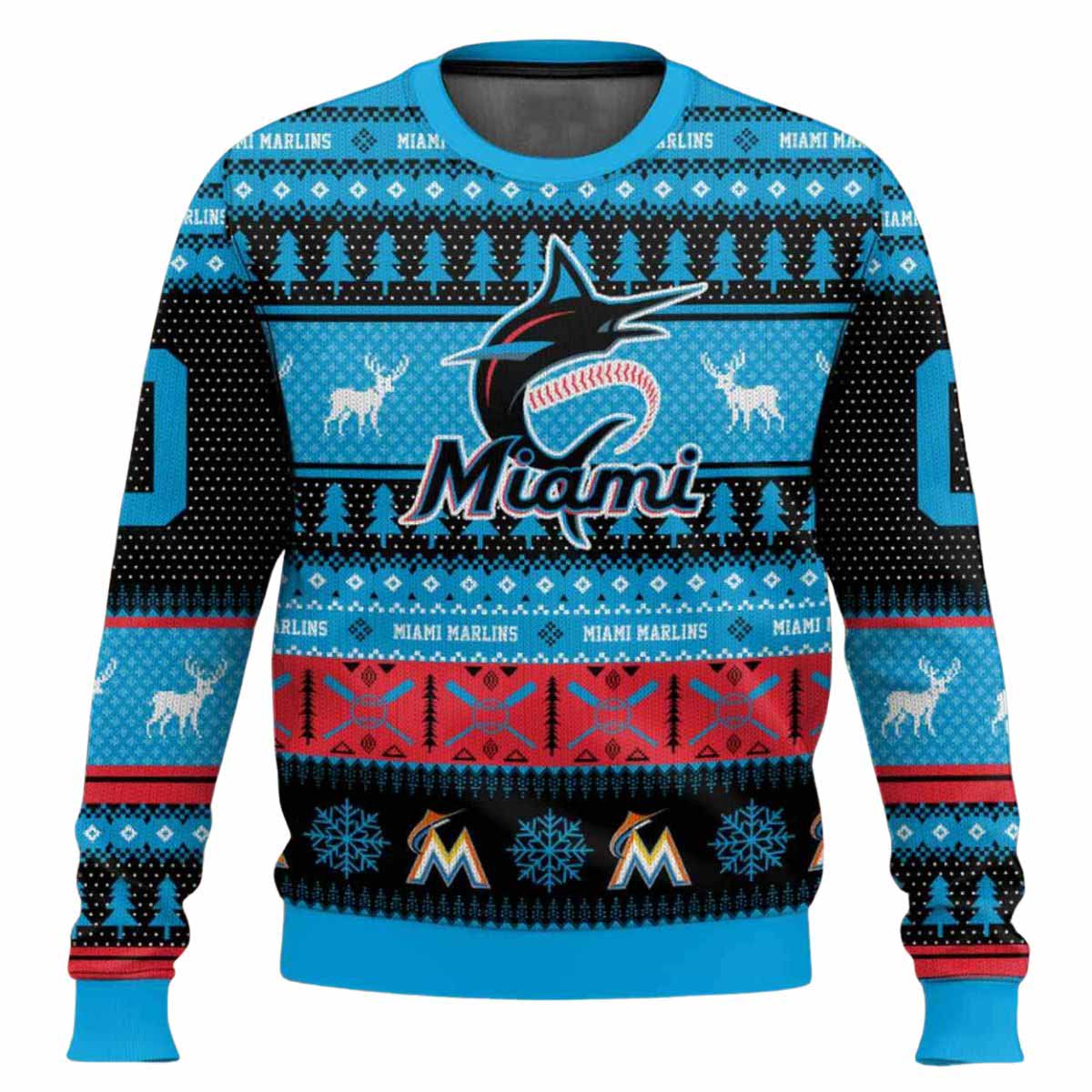 Personalized Marlins Baseball 2025 Ugly Christmas Sweater Personalized Marlins Baseball 2025 Ugly Christmas Sweater