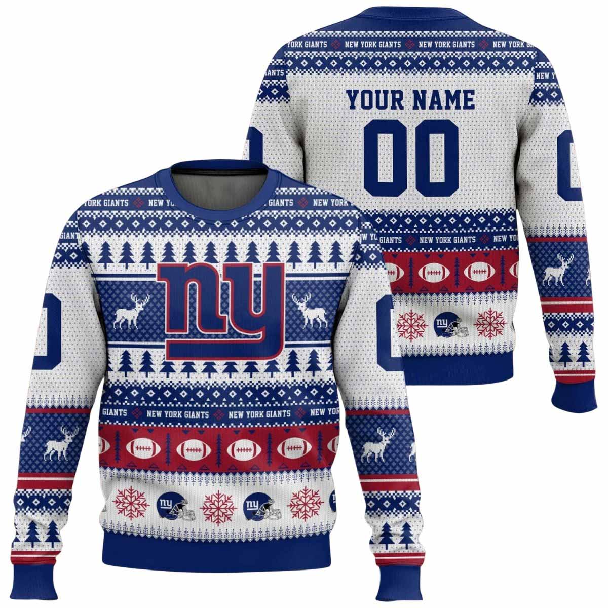 Personalized NY Giants Football 2025 Ugly Christmas Sweater Personalized NY Giants Football 2025 Ugly Christmas Sweater