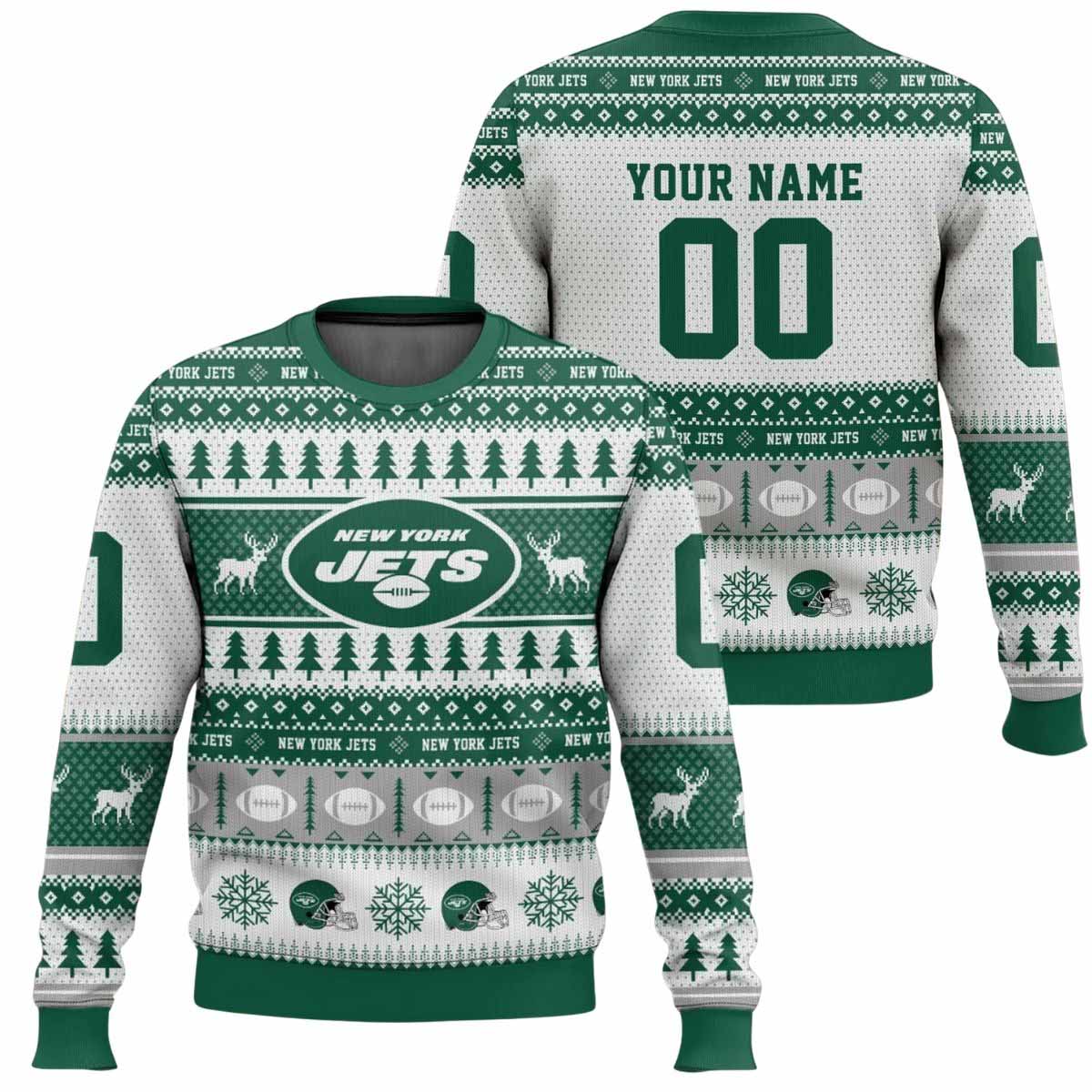 Personalized NY Jets Football 2025 Ugly Christmas Sweater Personalized NY Jets Football 2025 Ugly Christmas Sweater
