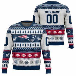 Personalized Patriots Football 2025 Ugly Christmas Sweater Personalized Patriots Football 2025 Ugly Christmas Sweater