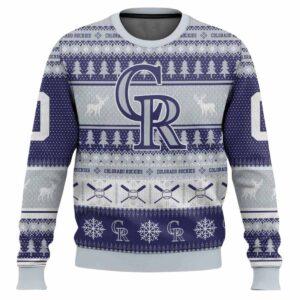 Personalized Rockies Baseball 2025 Ugly Christmas Sweater