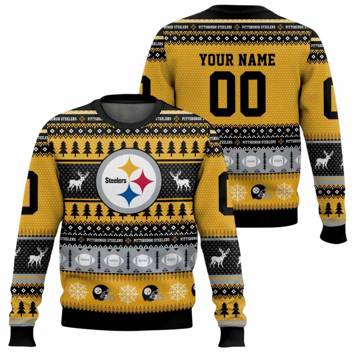 Personalized Steelers Football 2025 Ugly Christmas Sweater Personalized Steelers Football 2025 Ugly Christmas Sweater