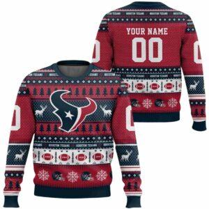 Personalized Texans Football 2025 Ugly Christmas Sweater Personalized Texans Football 2025 Ugly Christmas Sweater