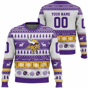 Personalized Vikings Football 2025 Ugly Christmas Sweater Personalized Vikings Football 2025 Ugly Christmas Sweater
