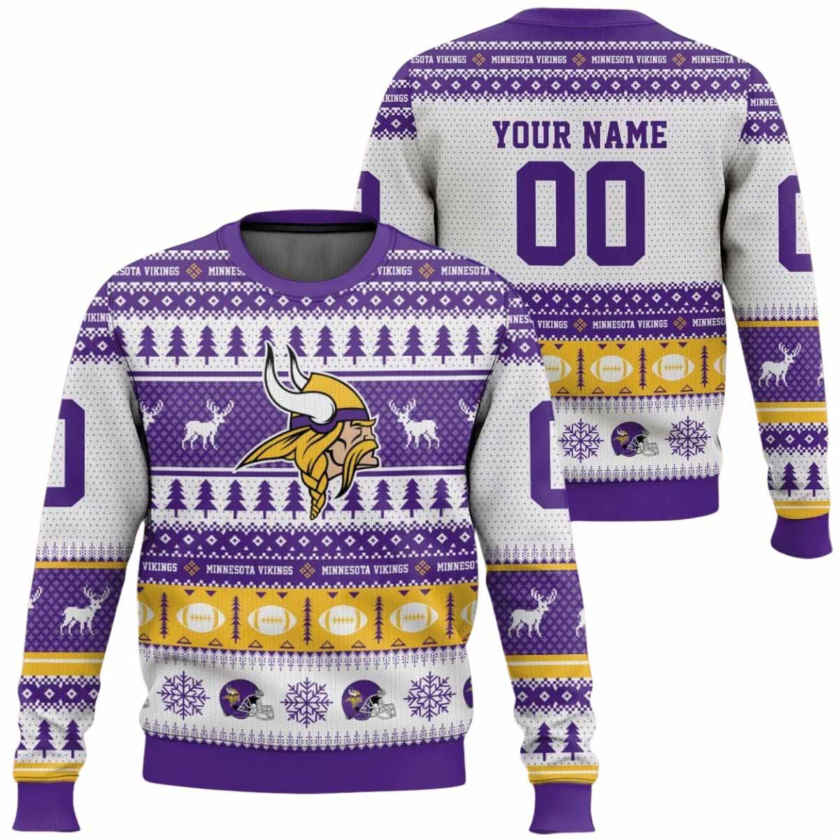 Personalized Vikings Football 2025 Ugly Christmas Sweater Personalized Vikings Football 2025 Ugly Christmas Sweater