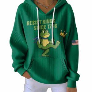 Portland Frog Resist Kings Since 1776 Waffle Hoodie 3 Portland Frog Resist Kings Since 1776 Waffle Hoodie