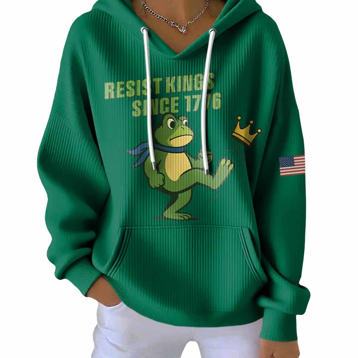 Portland Frog Resist Kings Since 1776 Waffle Hoodie Portland Frog Resist Kings Since 1776 Waffle Hoodie