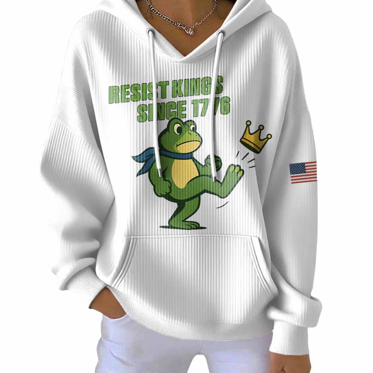 Portland Frog Resist Kings Since 1776 Waffle Hoodie Portland Frog Resist Kings Since 1776 Waffle Hoodie