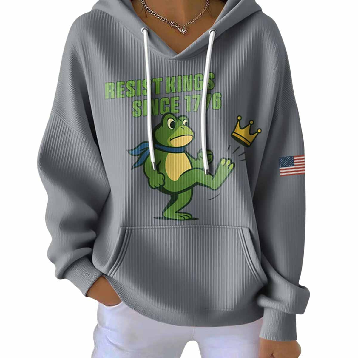 Portland Frog Resist Kings Since 1776 Waffle Hoodie Portland Frog Resist Kings Since 1776 Waffle Hoodie