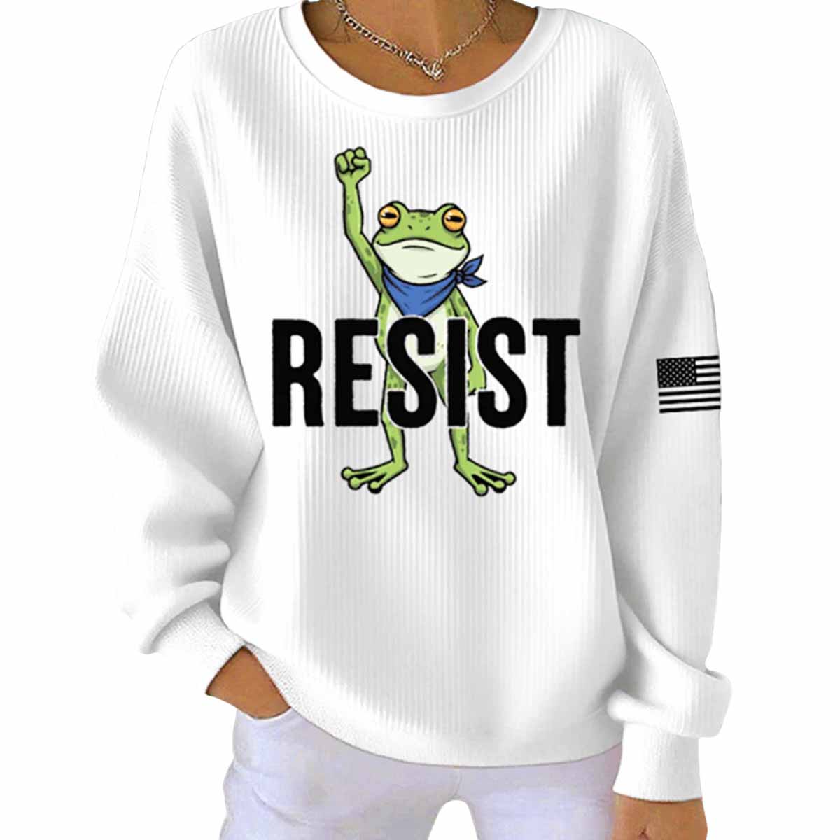 Portland Frog Resist Waffle Sweater Portland Frog Resist Waffle Sweater