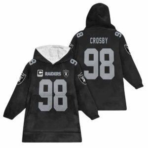 Raiders Maxx Crosby 98 Captain Blanket Hoodie Raiders Maxx Crosby 98 Captain Blanket Hoodie