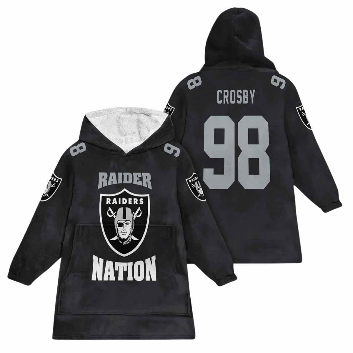 Raiders Nation Crosby 98 Unisex Blanket Hoodie Raiders Nation Crosby 98 Unisex Blanket Hoodie