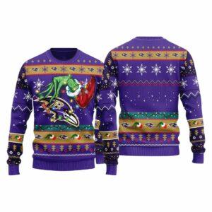 Ravens Grnch Hand Ugly Christmas Sweater Ravens Grnch Hand Ugly Christmas Sweater