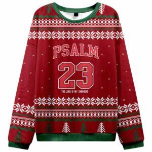 Red Psalm 23 Christian Ugly Christmas Sweater
