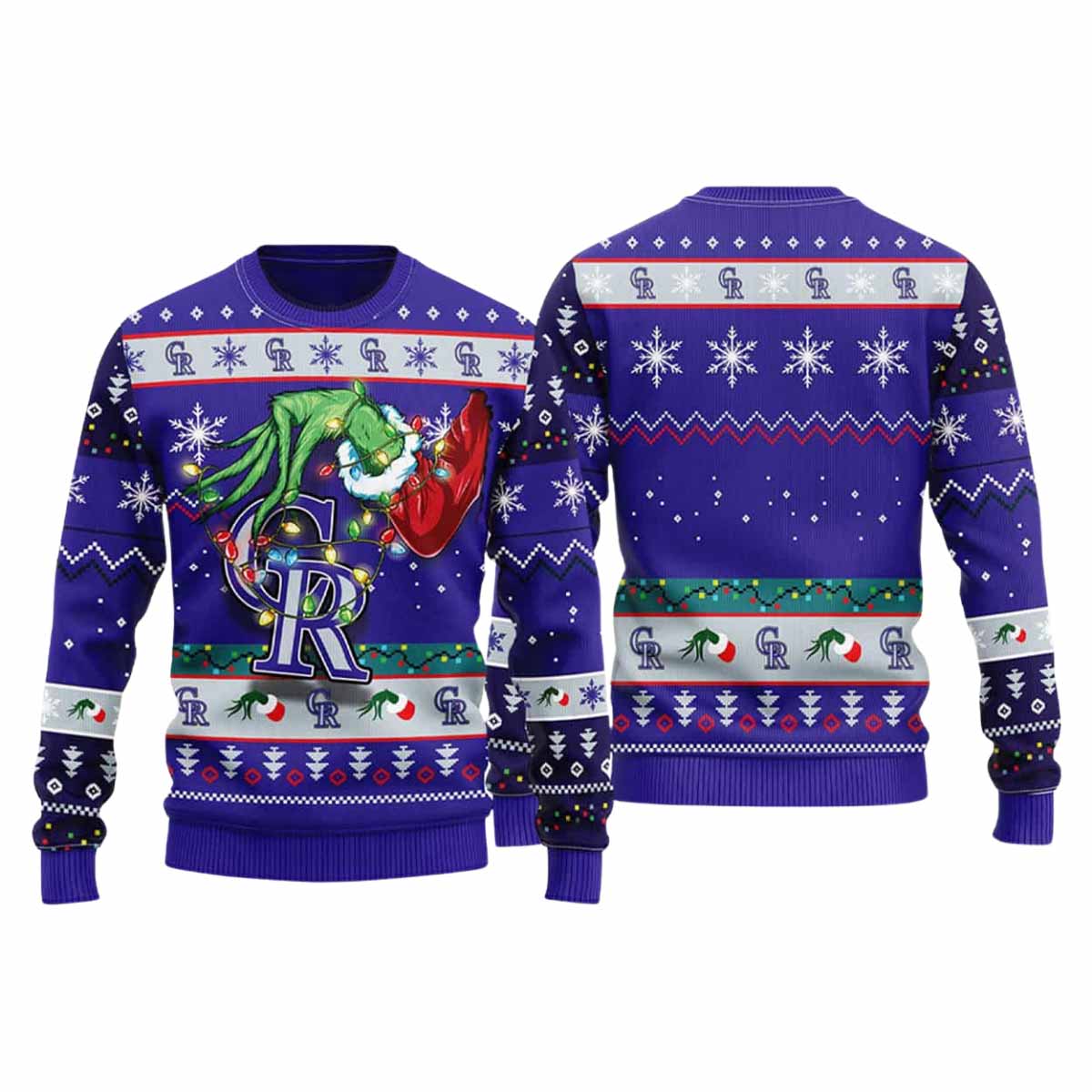 Rockies Grnch Hand Ugly Christmas Sweater Rockies Grnch Hand Ugly Christmas Sweater