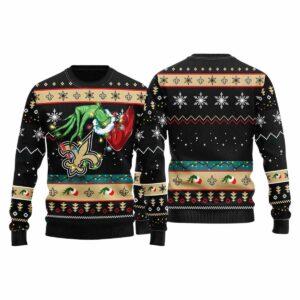 Saints Grnch Hand Ugly Christmas Sweater Saints Grnch Hand Ugly Christmas Sweater