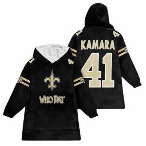 Saints Who Dat Kamara 41 Unisex Blanket Hoodie Saints Who Dat Kamara 41 Unisex Blanket Hoodie