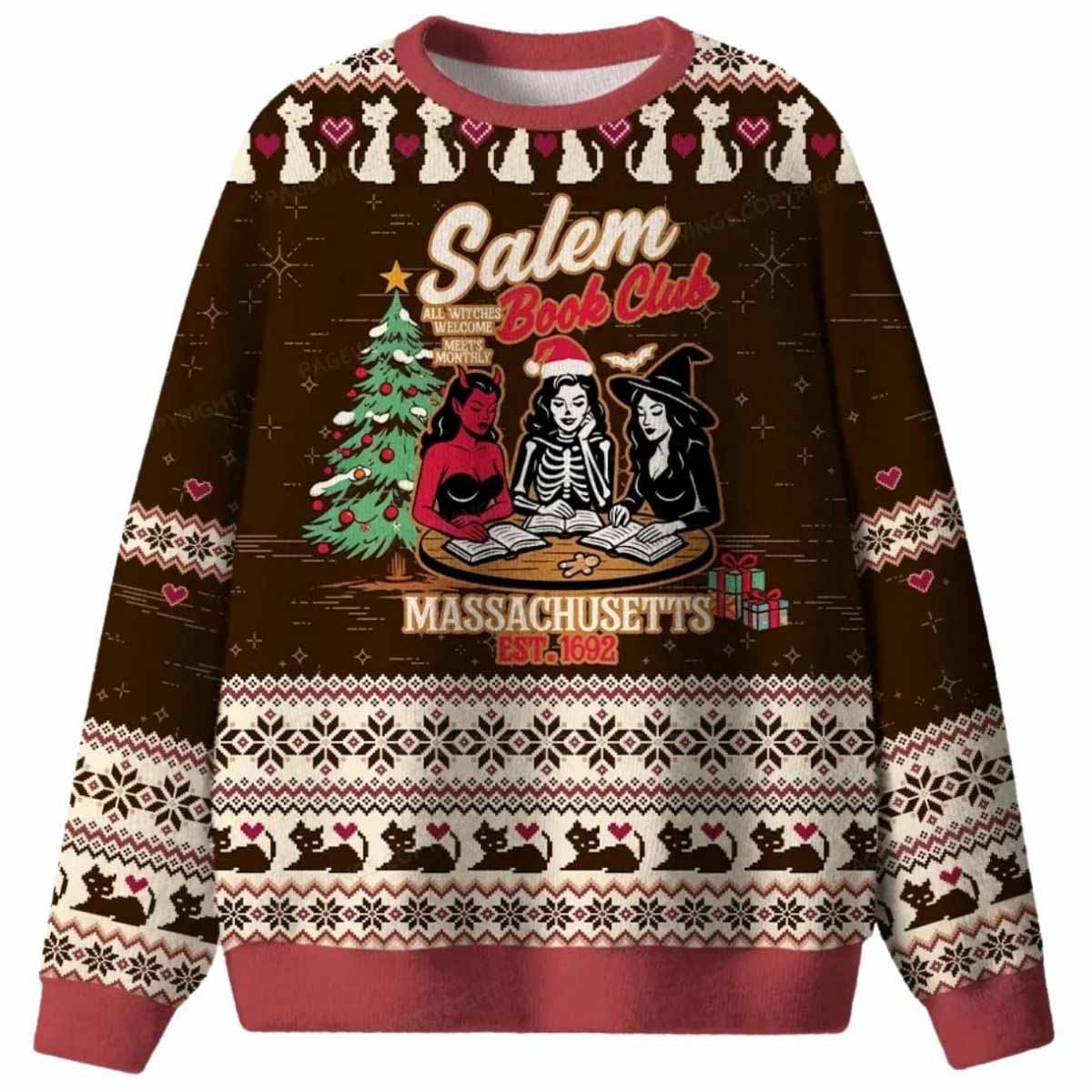 Salem Book Club Ugly Christmas Sweater Salem Book Club Ugly Christmas Sweater