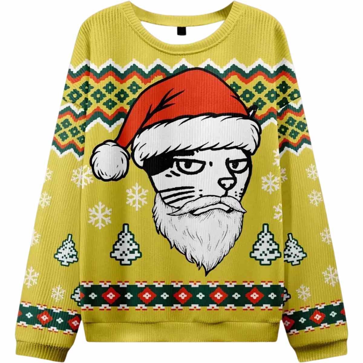 Santa Cat Funny Ugly Christmas Sweater Santa Cat Funny Ugly Christmas Sweater