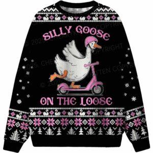 Silly Goose On the Loose Ugly Christmas Sweater Silly Goose On the Loose Ugly Christmas Sweater