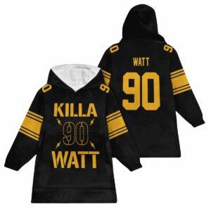 Steelers Killa 90 Watt Football Unisex Blanket Hoodie Steelers Killa 90 Watt Football Unisex Blanket Hoodie