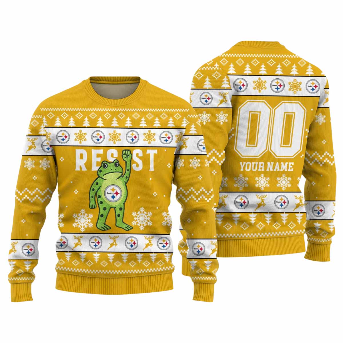 Steelers Portland Frog Resist Ugly Christmas Sweater Steelers Portland Frog Resist Ugly Christmas Sweater
