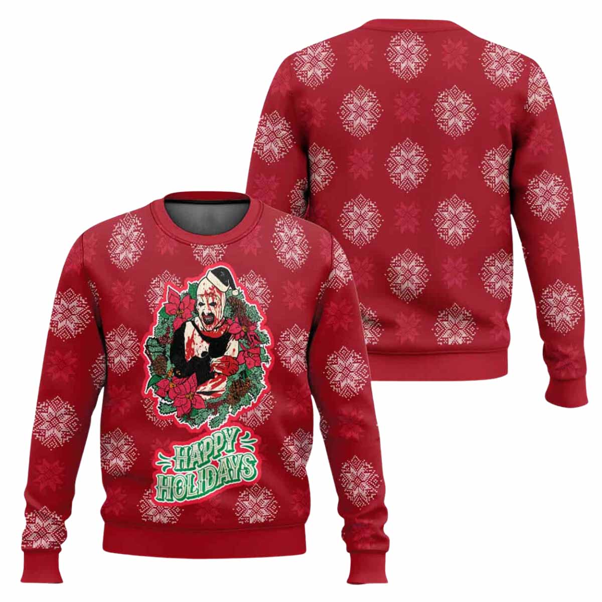 Terrifier Happy Holidays Ugly Christmas Sweater Terrifier Happy Holidays Ugly Christmas Sweater