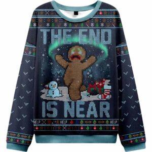 The End Is Near Gingerbreads Final Cry Ugly Christmas Sweater