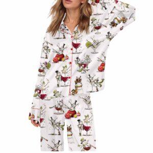 Tipsy Snowman Silky Satin Pajama Set
