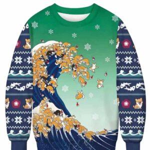 Ukiyo-e Shiba Inu Ugly Christmas Sweater