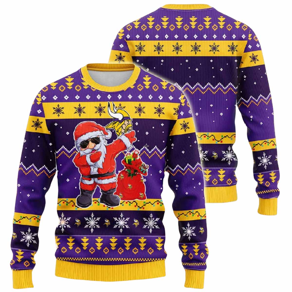 Vikings Dabbing Santa Claus Christmas Ugly Sweater Vikings Dabbing Santa Claus Christmas Ugly Sweater