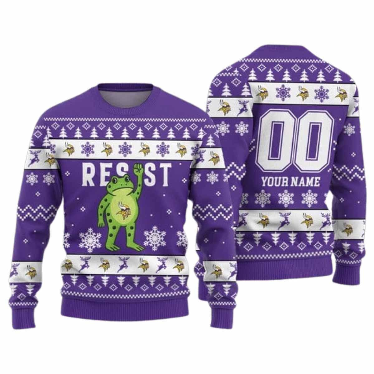 Vikings Portland Frog Resist Ugly Christmas Sweater Vikings Portland Frog Resist Ugly Christmas Sweater