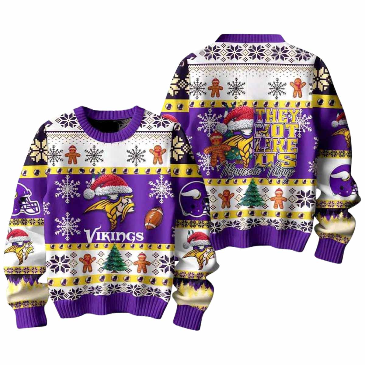 Vikings They Not Like Us Ugly Christmas Sweater Vikings They Not Like Us Ugly Christmas Sweater