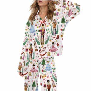 Vintage Christmas Nutcracker Silky Satin Pajama Set
