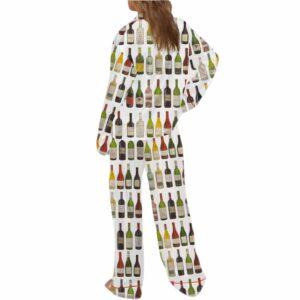 Vintage Wine Bottles Silky Satin Pajama Set 1 Vintage Wine Bottles Silky Satin Pajama Set