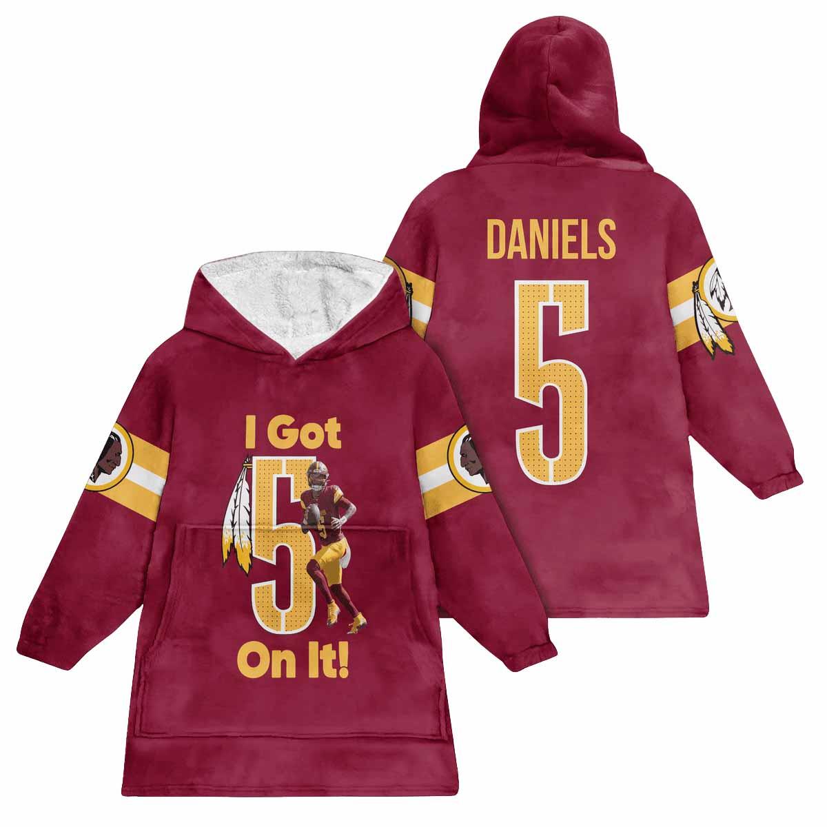 Washington I Got 5 On It Football Unisex Blanket Hoodie Washington I Got 5 On It Football Unisex Blanket Hoodie