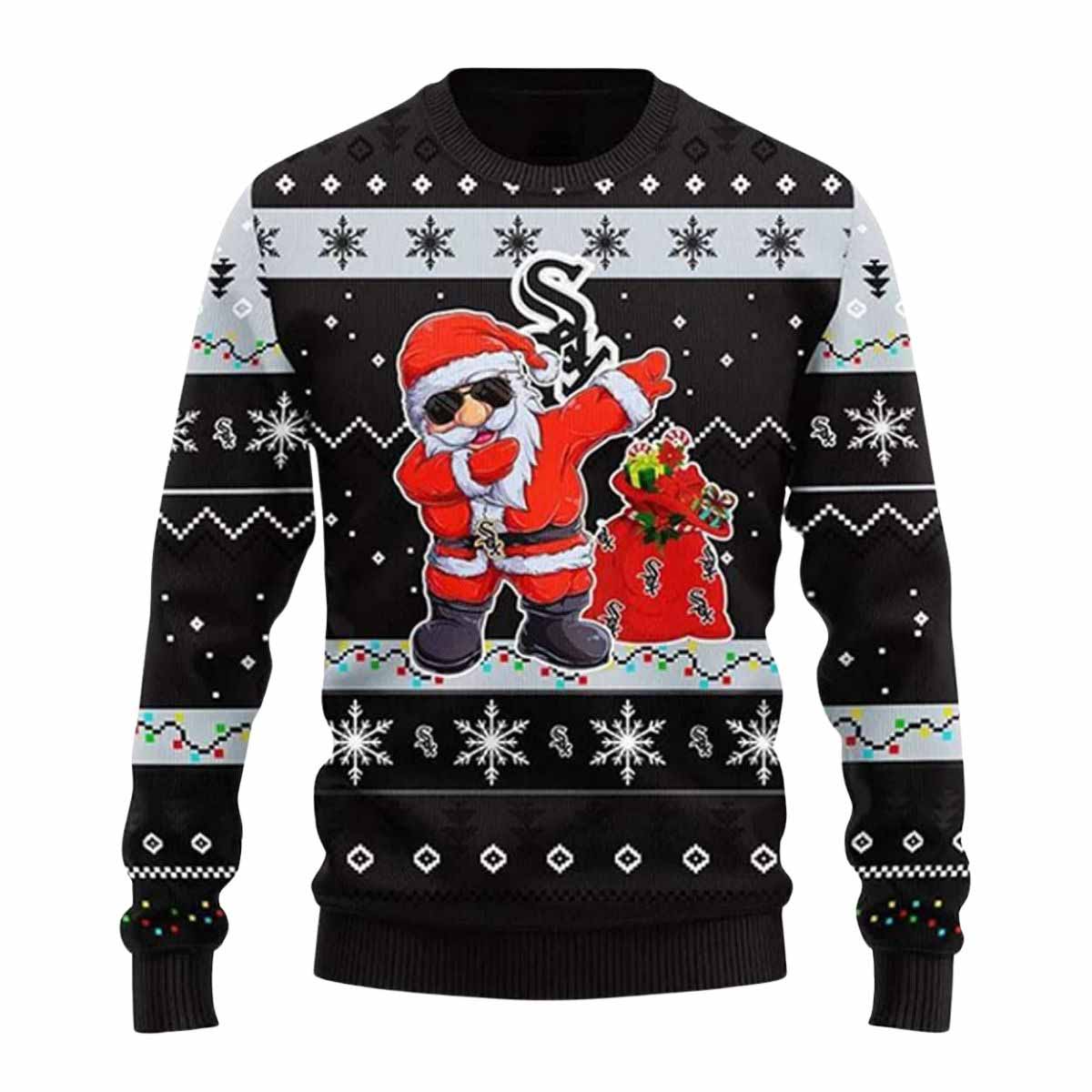White Sox Dabbing Santa Claus Ugly Christmas Sweater White Sox Dabbing Santa Claus Ugly Christmas Sweater