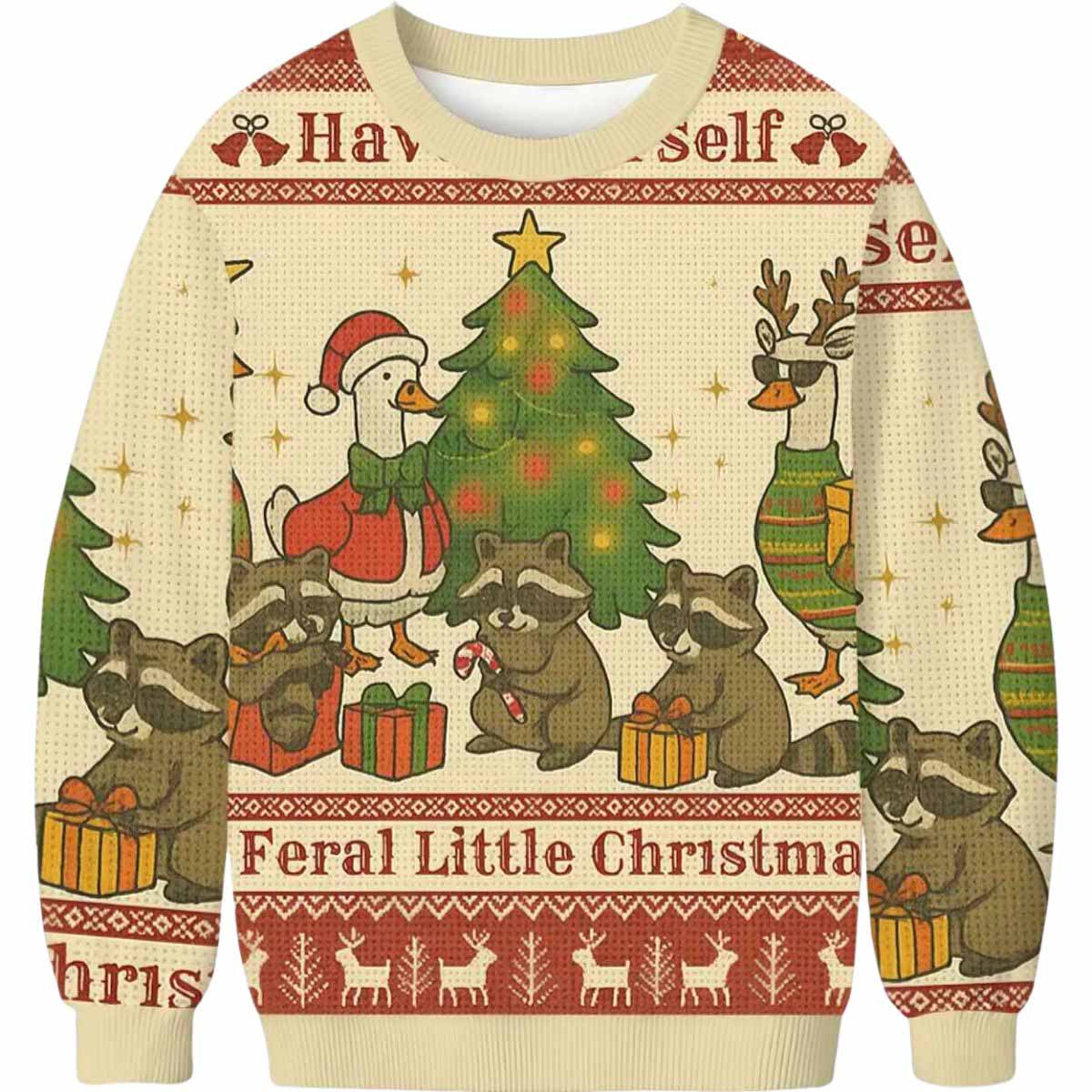 Wild Holiday Animal Party Ugly Christmas Sweater Wild Holiday Animal Party Ugly Christmas Sweater